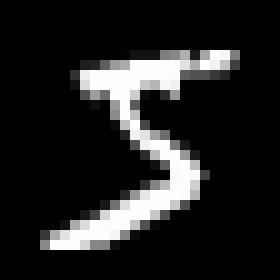 the first mnist datum, expanded